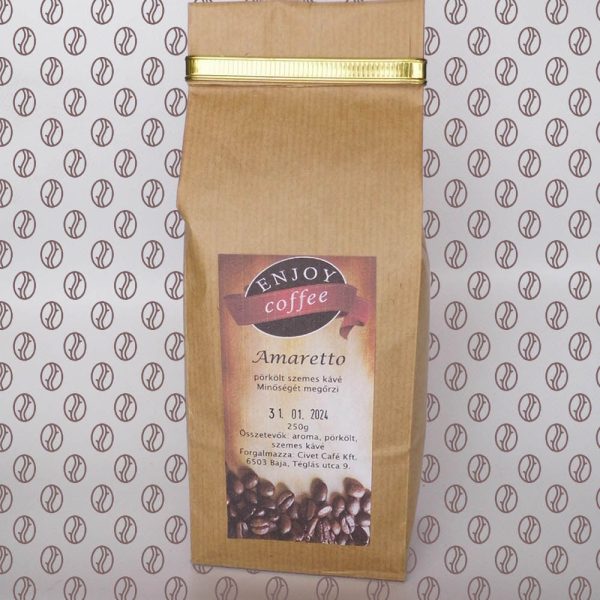 Enjoy Coffee Amaretto ízesítésű szemes kávé 250g