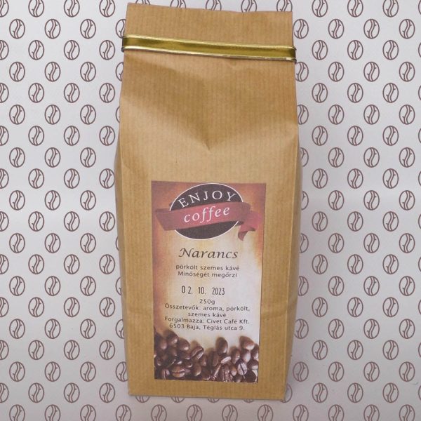 Enjoy Coffee Narancs ízesítésű szemes kávé 250g