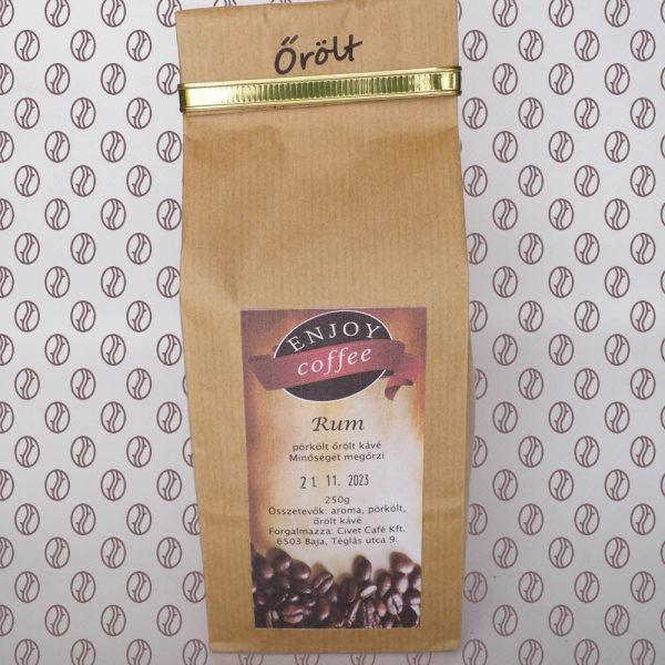 Enjoy Coffee Rum ízesítésű őrölt kávé 250g